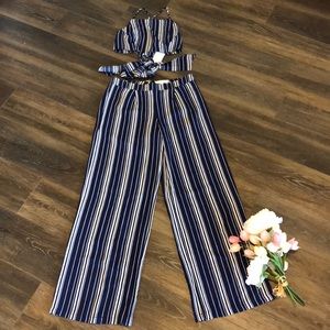 Two Piece Navy & White Jumpsuit